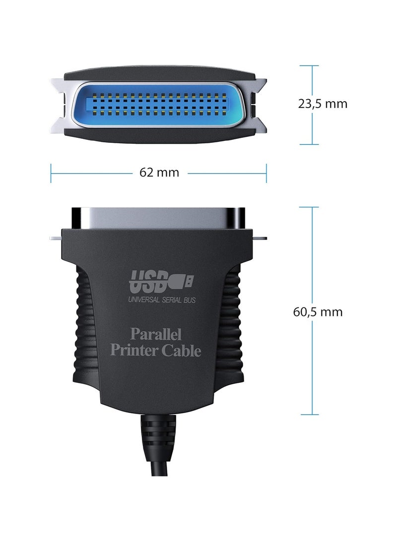 CSL USB to Parallel Adapter Cable LPT 36-Pin Printer Cable, Plug & Play, 0.80 m - Image 2