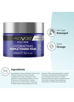 Provoke Touch Of Silver Hydrating Purple Toning Hair Mask 300 ml Brightens Blonde Platinum White or Grey Hair Whilst Deeply Nourishing Damaged Hair  - Image 4