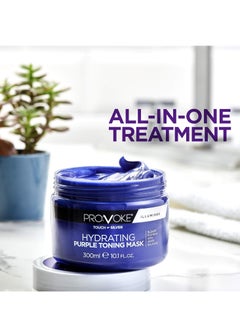 Provoke Touch Of Silver Hydrating Purple Toning Hair Mask 300 ml Brightens Blonde Platinum White or Grey Hair Whilst Deeply Nourishing Damaged Hair  - Image 5