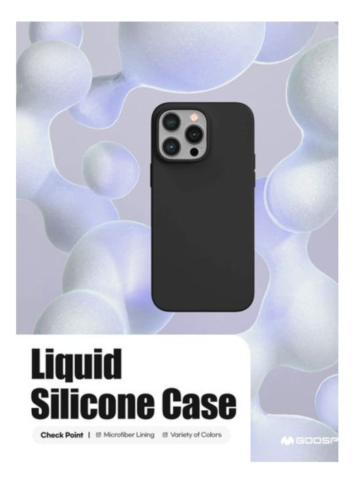 Liquid Silicone Case Compatible with iPhone 14 Pro Max (6.7 inch), Silky-Soft Touch Full Body Protection Shockproof Cover Case with Soft Microfiber Lining - Black - Image 5