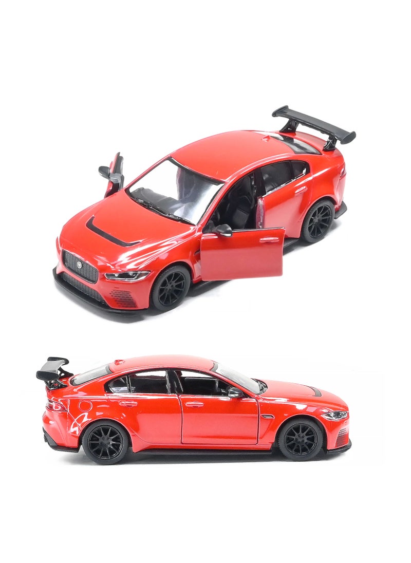 Kinsmart 1:38 Scale Pull Back Action  Door Openable Alloy Metal Jaguar XE SV Project 8 Hardtop Collectible Toy Car  - Image 1