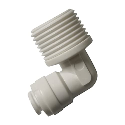 Malida Male Push To Connect Tube Fitting,water purifiers Quick Connector Drinks Dispense and water filtration system fittings (1/2 NPT Male x 1/4 OD Tube Elbow) - Image 3