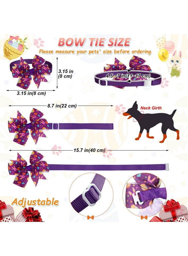 Reginary 40 Pcs Easter Dog Bow Ties Set 26 Easter Gifts Pet Bowties 10 Pet Ties 4 Puppy Bandanas Dog Grooming Accessories for Bunny Cat Puppy (Egg Style) - Image 2