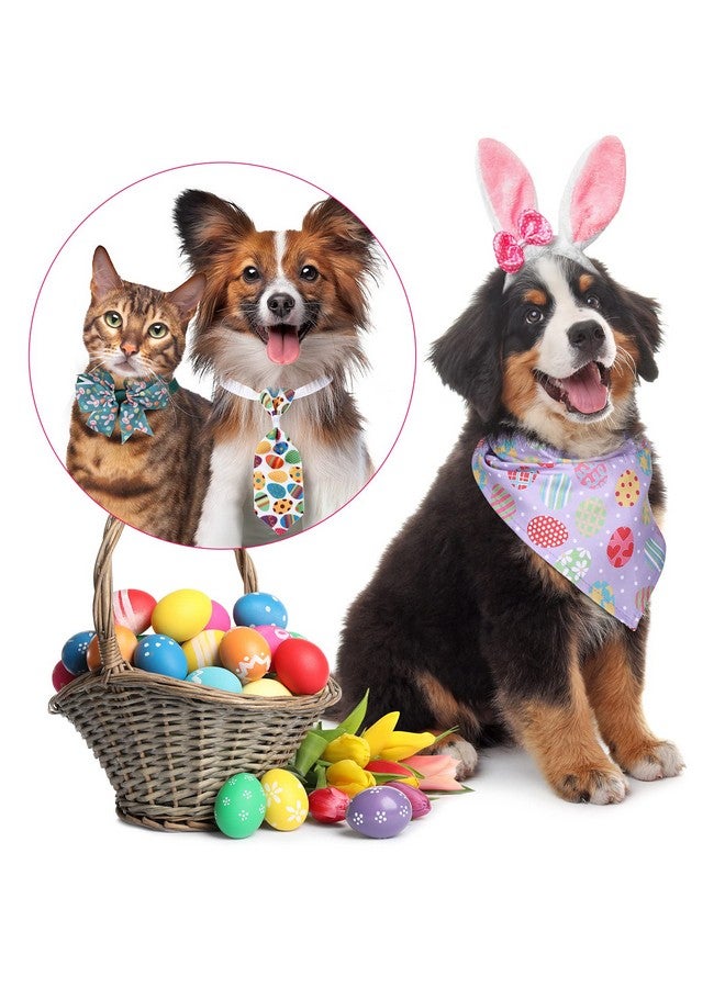 Reginary 40 Pcs Easter Dog Bow Ties Set 26 Easter Gifts Pet Bowties 10 Pet Ties 4 Puppy Bandanas Dog Grooming Accessories for Bunny Cat Puppy (Egg Style) - Image 5