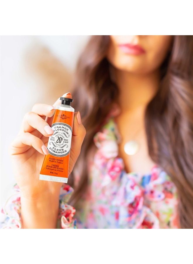 La Chatelaine 20% Shea Butter Hand Cream, Travel Size 1 fl oz with Organic Argan Oil, Moisturizing, Nourishing, Repairing, Non-Greasy Formula, Made in France, Paraben Free (Orange Blossom) - Image 3