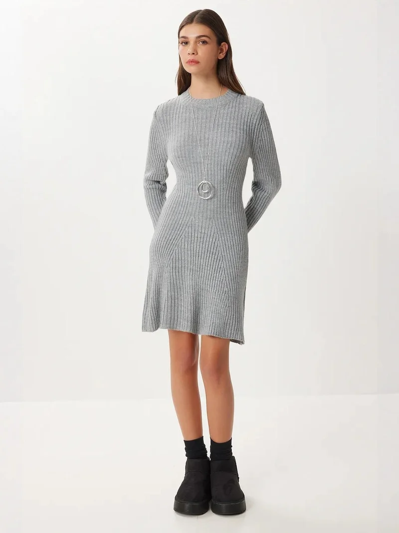 إسطنبول الساحرة ISTANBUL Ribbed A-Line Knit Mini Dress
