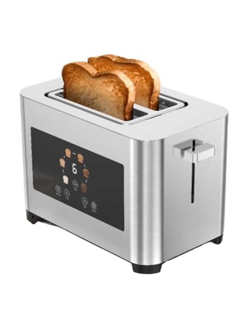 porodo 2-Slice Digital Pop up Toaster 850W, 6 Browning Levels, Defrost Heat Levels, Crumb Tray, Touch Panel, Smart Memory Function, Stainless Steel Housing - Silver - Image 1