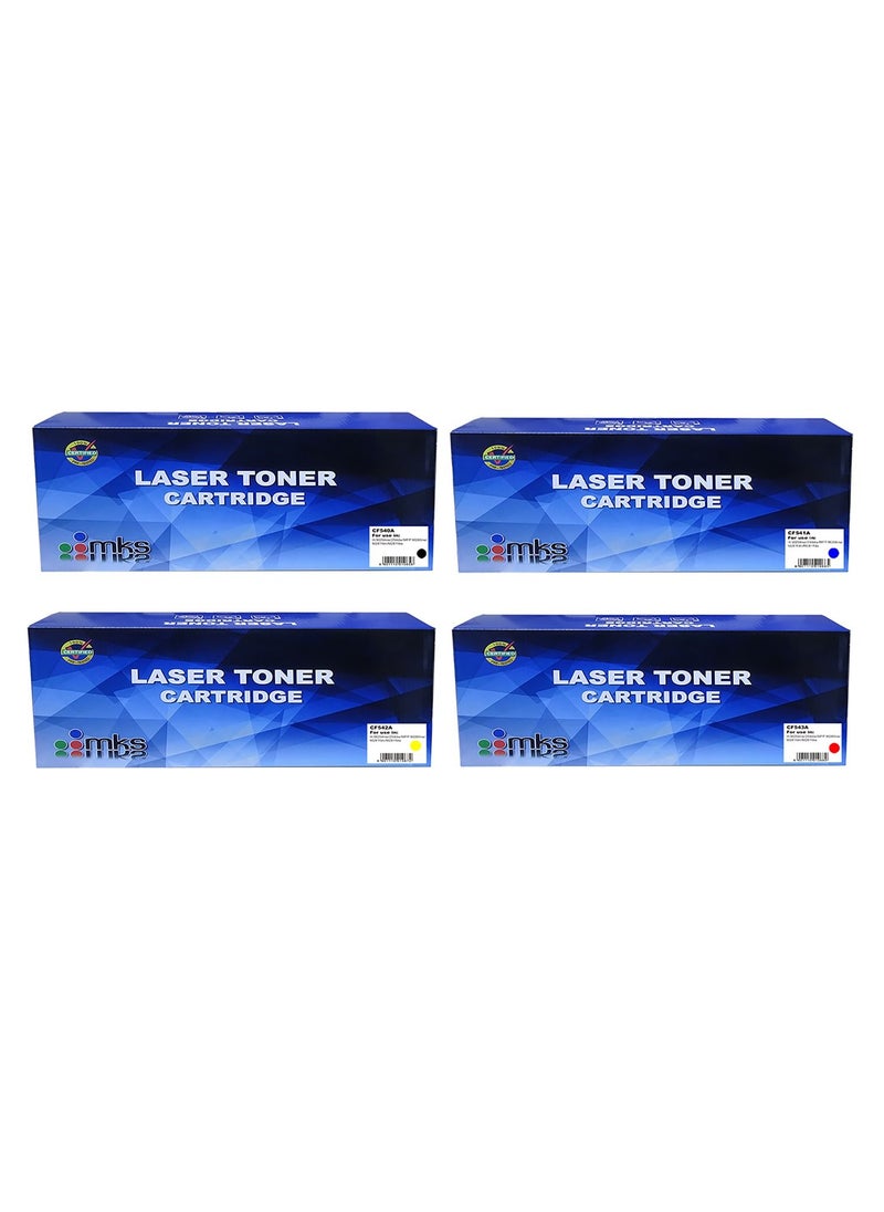 MKS - Toner Cartridges Set 203A CF540A / CF541A / CF542A / CF543A Compatible with HP Laser Color M254/M281 - Image 1
