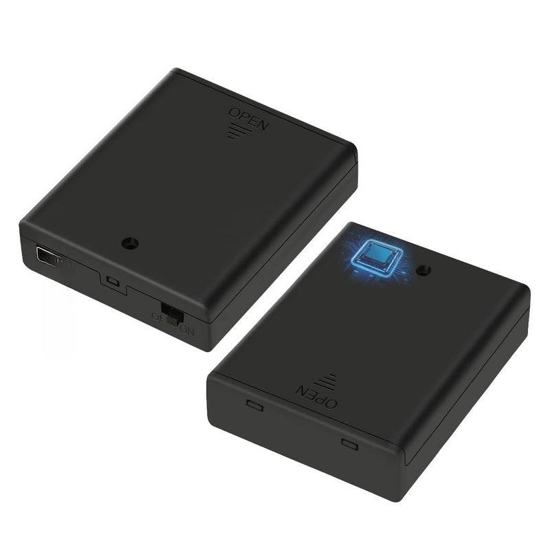 Lenink USB Battery Pack for Led Lights with 5V Regulator, 2 Pack Battery Powered USB Power Supply, 4 AA Batteries Holder Case Adapter Converter for 5V USB Fairy Strip Lights, Indoor/Outdoor Use - Image 1