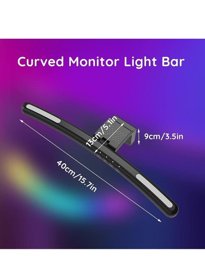 PAPERSAY Curved Computer Monitor Light, 7-Color RGB Adjustable, 3 Color Modes Eye Caring LED Screen Monitor Light Bar, Monitor Light Bar for Desk Home Office Gaming - Image 2