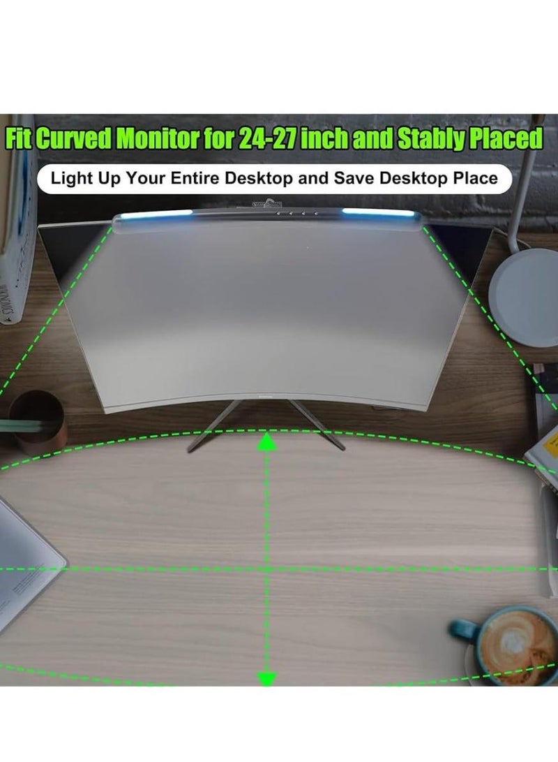 PAPERSAY Curved Computer Monitor Light, 7-Color RGB Adjustable, 3 Color Modes Eye Caring LED Screen Monitor Light Bar, Monitor Light Bar for Desk Home Office Gaming - Image 5