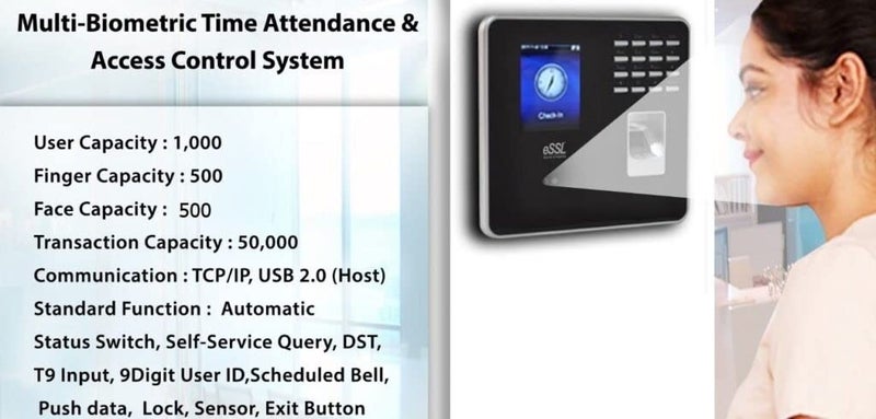 eSSL MB20 Face Recognition Biometric Attendance Machine - Image 4