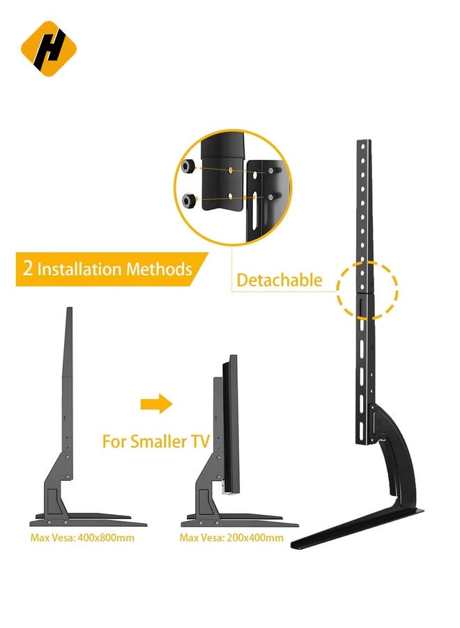 HuHa 5Rcom TV Stand Mount, Universal TV Stand Tabletop for 22 to 65 inch Plasma LCD LED Flat Screen TVs, TV Legs, Holds up to 88lbs, Max VESA 800 x 500mm, Height Adjustable TV Base, TV Stand  - Image 5