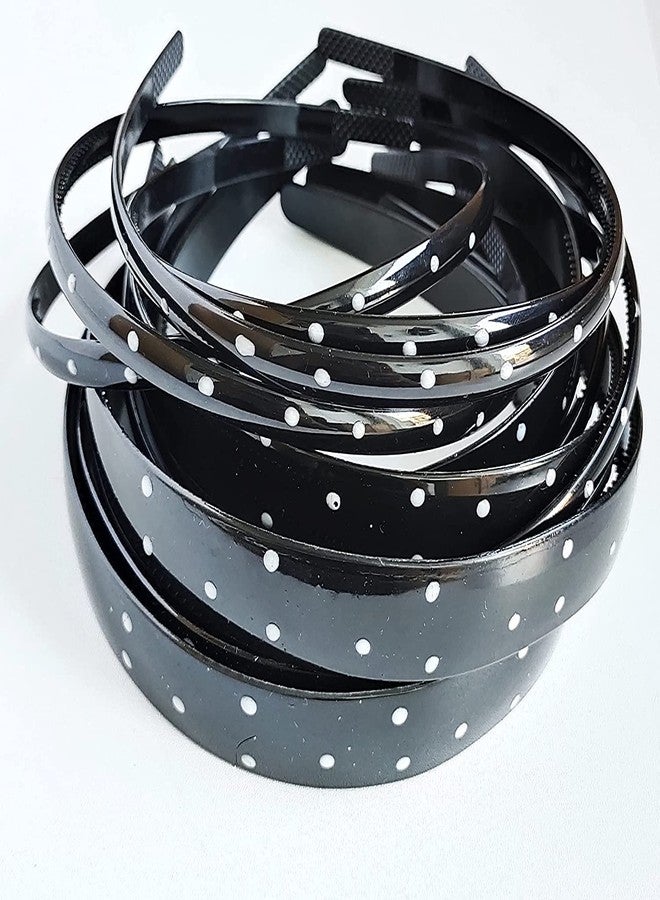 HOMEMATES 12 Pcs Women Fancy Stylish Polka Black Plastic Mix Headband For Girls Women Hair Accessories - Image 4