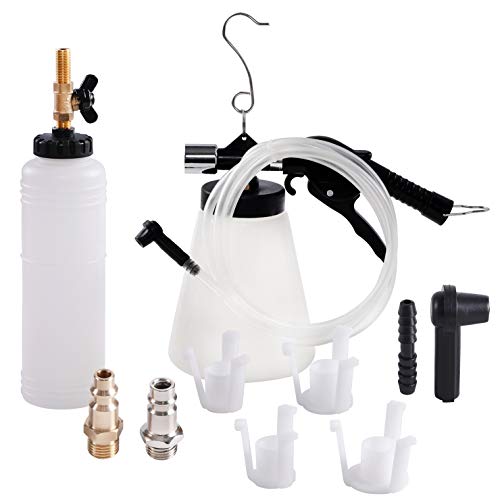 YSTOOL Brake and Clutch Fluid Pneumatic Vacuum Bleeder Tool Kit Brake Oil Change Set with Extractor and Refill Bottle Master Cylinder Adapters Air Quick Plugs for Auto Car Truck Motorcycle Use - Image 1