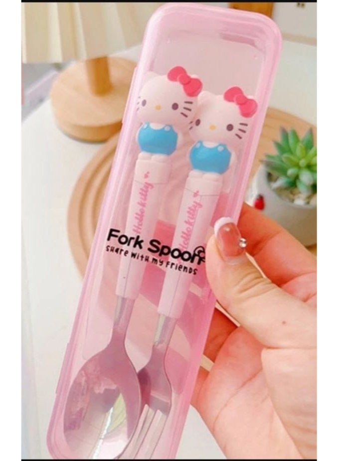 Hello Kitty-themed spoon and fork set for children - Image 4