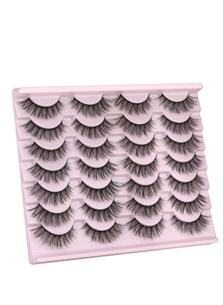 14 Pairs False Eyelashes, 14mm Faux 3D Mink Lashes Natural Look Cat Eye Wispy Lashes Pack, Lash Extension Kit to 14mm. - view 5