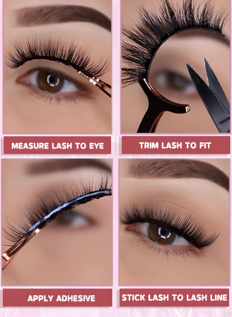 جوسكوين 14 أزواج من الرموش الصناعية، رموش مينك صناعية ثلاثية الأبعاد بطول 14 ملم، مظهر طبيعي، رموش عيون قطة خفيفة، مجموعة تمديد للرموش تصل إلى 14 ملم. - Image 4