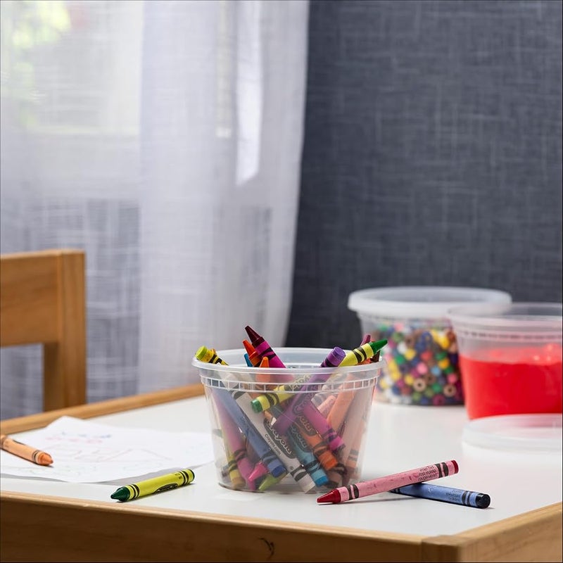 ستاك مان Stack Man 【48 Sets - 16 oz. Plastic Deli Disposable Food Storage Containers with Airtight Lids - Image 5