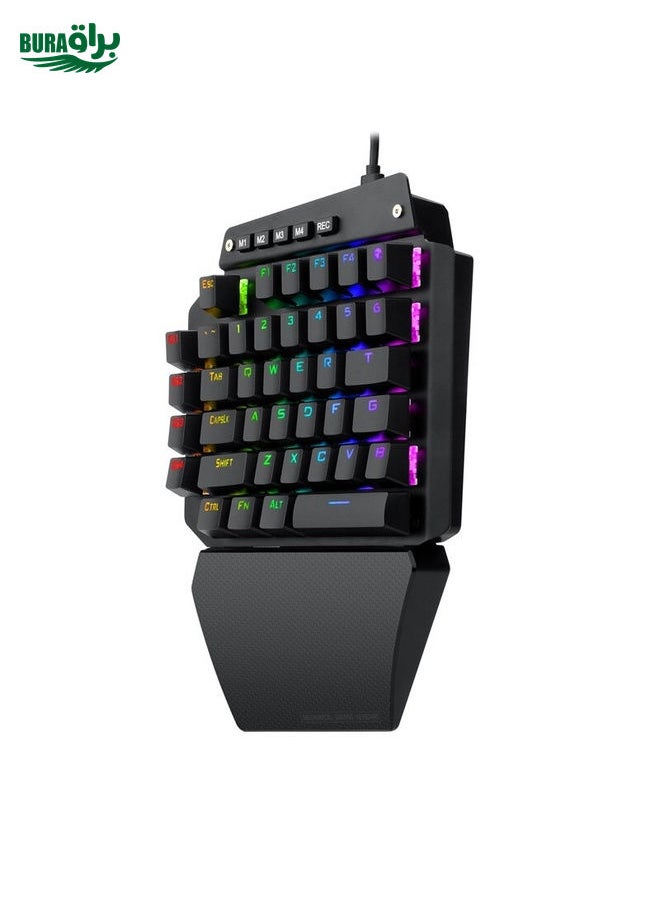 BURAQ K700 44 Keys RGB Luminous Switchable Axis Gaming One-Handed Keyboard, Cable Length: 1m(Red Shaft)  - Image 3