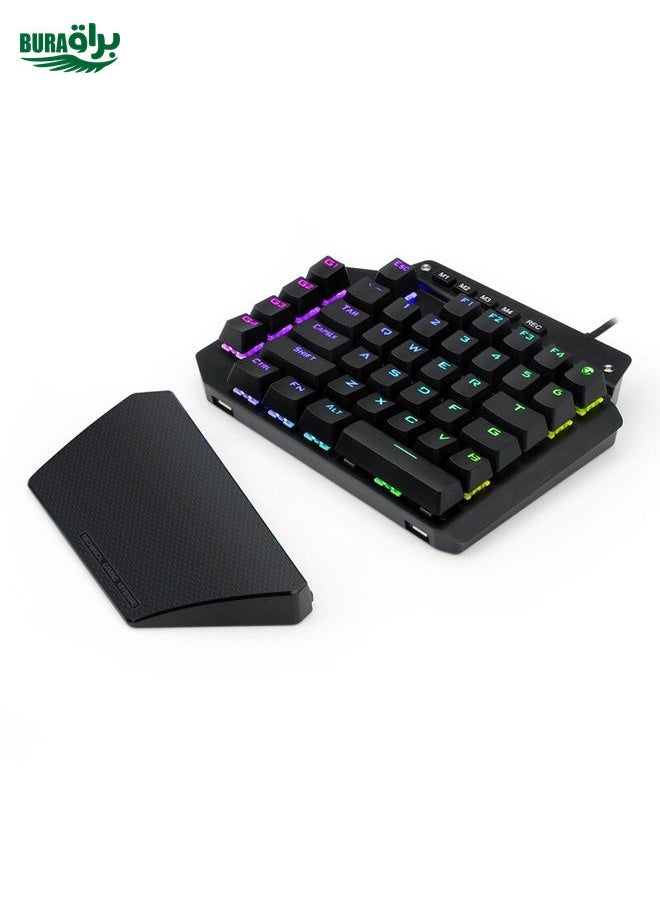 BURAQ K700 44 Keys RGB Luminous Switchable Axis Gaming One-Handed Keyboard, Cable Length: 1m(Red Shaft)  - Image 4