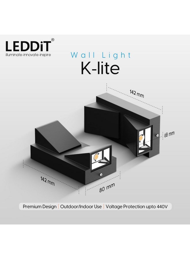 LEDDiT® 10W LED Outdoor Wall Light with 3-Year Warranty | IP66 Waterproof Up & Down Light | Sleek Aluminium Body | Warm White| Modern Outdoor Lighting for Home, Balcony, Gate, Garden - Pack of 10 - Image 4