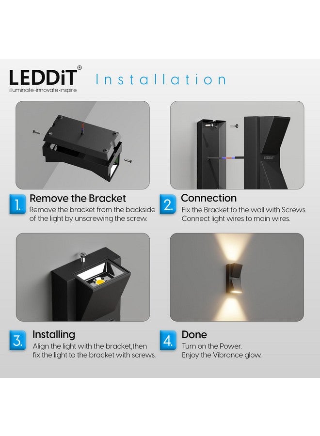 LEDDiT® 10W LED Outdoor Wall Light with 3-Year Warranty | IP66 Waterproof Up & Down Light | Sleek Aluminium Body | Warm White| Modern Outdoor Lighting for Home, Balcony, Gate, Garden - Pack of 10 - Image 5