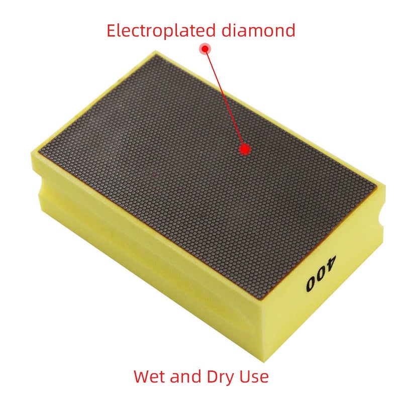BSRTTOOL Electroplated Diamond Hand Polishing Pads 60-400 Grit Sanding Tile Stone Marble Concrete Wet Dry¡­ (Grit-400#) - Image 3