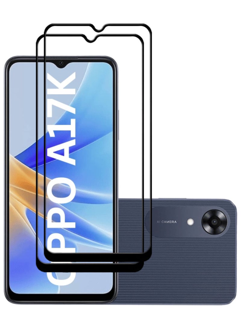 ACLIX 2 Pieces Antistatic ESD Dustproof Premium Quality High Definition Tempered Glass Screen Protector Designed For Oppo A17k - Image 1