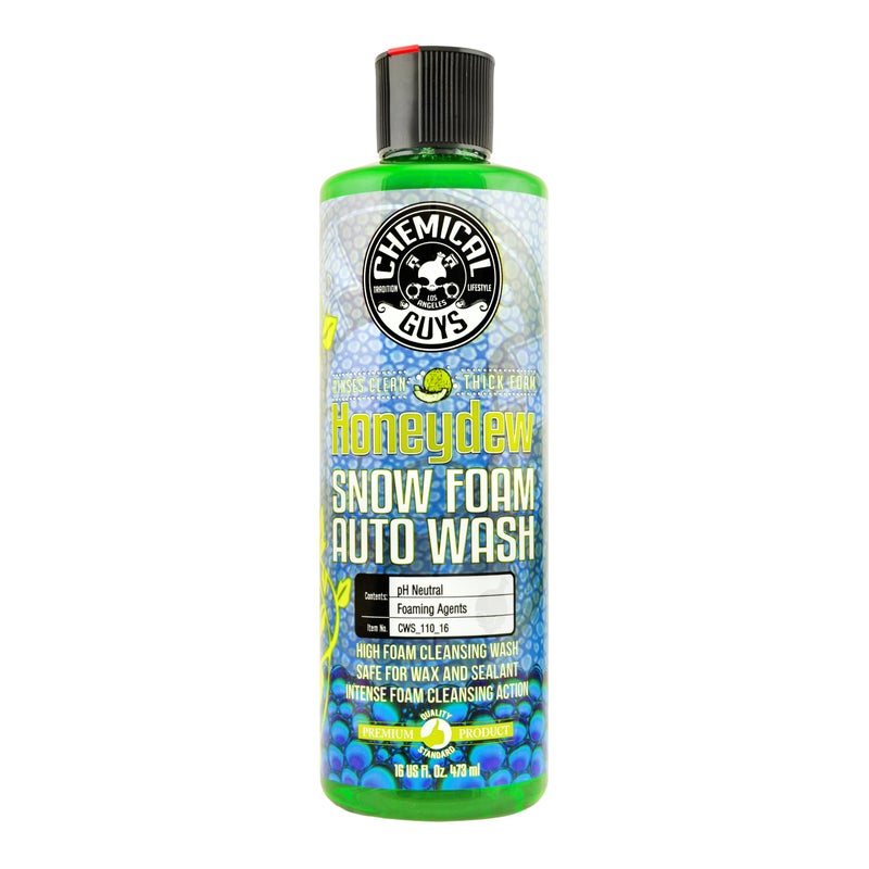 Chemical Guys CWS_110_16 Honeydew Snow Foam Car Wash Soap Works with Foam Cannons Foam Guns or Bucket Washes Safe for Cars Trucks Motorcycles RVs  More 16 fl oz Honeydew Scent