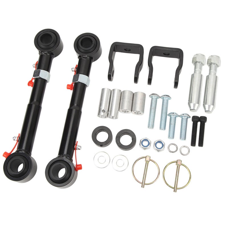Front Swaybar Quick Disconnect System - Adjustable 2.5in To 6in Lift Stainless Steel Swaybar Link Suspension Assembly for Wrangler TJ JKS 1997 To 2006 Off Road Vehicle Stability Enhancement - Image 1