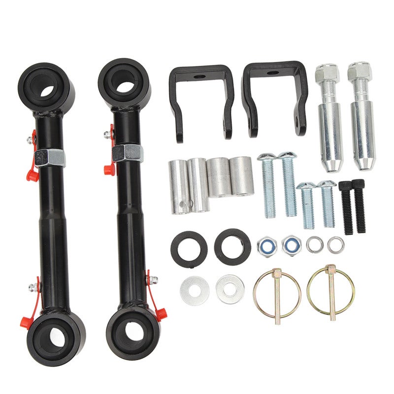 Front Swaybar Quick Disconnect System - Adjustable 2.5in To 6in Lift Stainless Steel Swaybar Link Suspension Assembly for Wrangler TJ JKS 1997 To 2006 Off Road Vehicle Stability Enhancement - Image 3