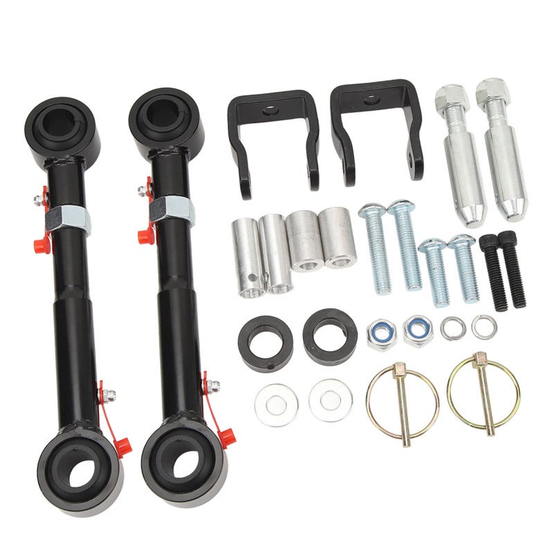 Front Swaybar Quick Disconnect System - Adjustable 2.5in To 6in Lift Stainless Steel Swaybar Link Suspension Assembly for Wrangler TJ JKS 1997 To 2006 Off Road Vehicle Stability Enhancement - Image 4