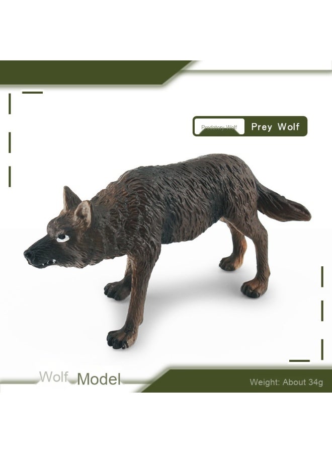 NIBEMINENT Realistic Brown Wolf Series Howling Wolf Model