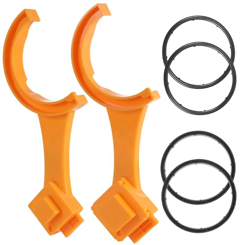 TonGass (2-Pack, Orange Universal Fit RV Sewer Hose Wrench with Gaskets(2 Bayonet+2 Elbow), Multi-Tool Fit Most 3-Inch & 4-Inch Male/Female RV Sewer Cap, Connect and Disconnect Hose Fitting - Image 1