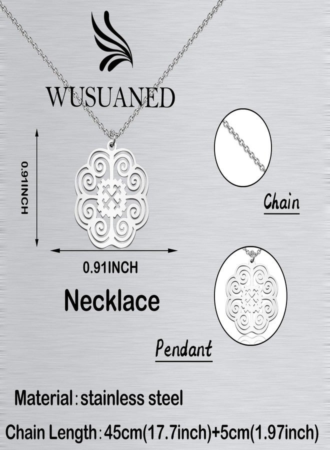 WUSUANED Ethnic Knot Pendant Necklace Hmonb Smybol Jewerly Hmoob Miao Gift Tribal Gift (Ethnic Knot Necklace) - Image 2