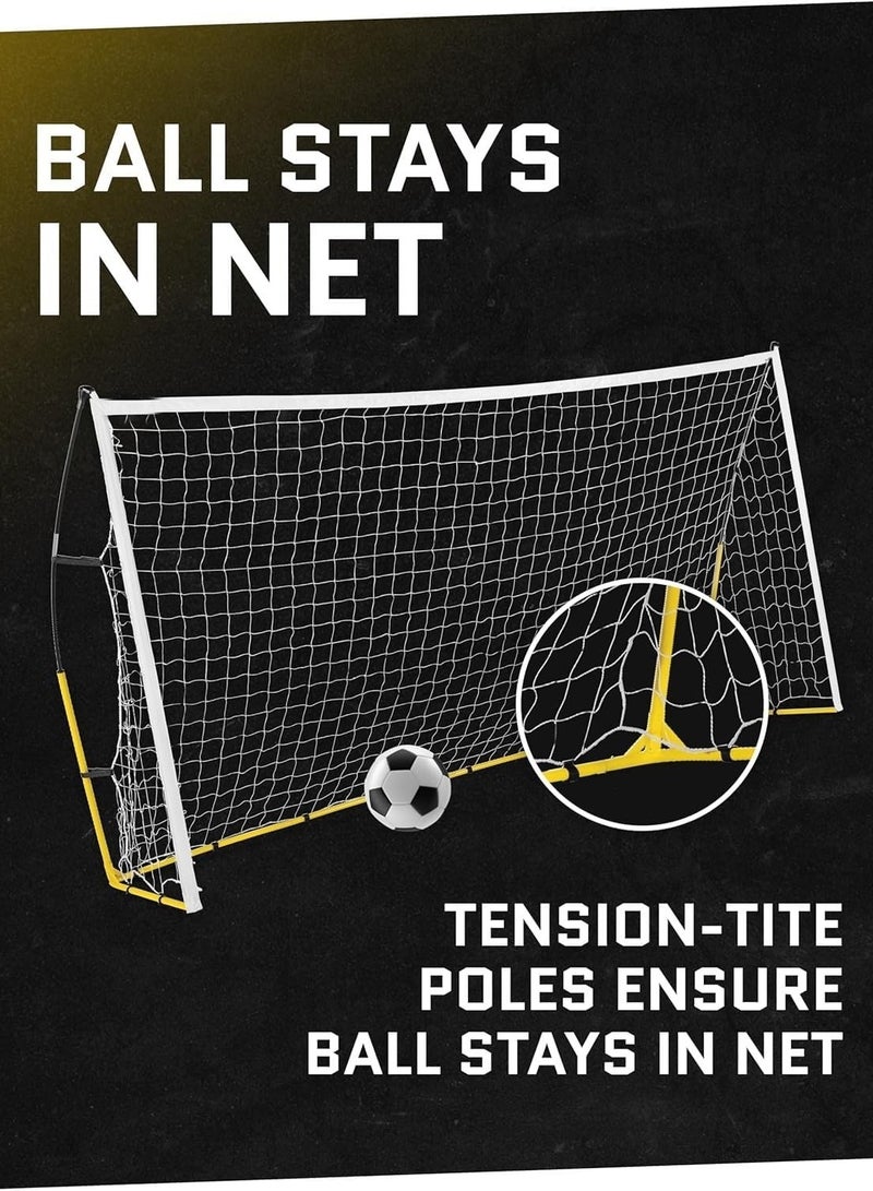 شو وو شبكة مرمى كرة قدم محمولة، سهلة وسريعة التركيب، تتضمن شبكة وحقيبة حمل، شبكة كرة قدم في الفناء الخلفي للأطفال والكبار، 240*150 سم - Image 3