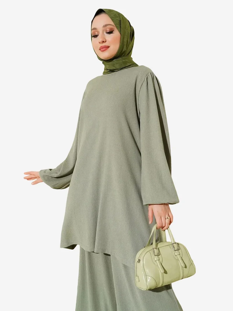 بيغ دارت طقم تونيك بأكمام طويلة من  وبنطلون واسع الساق