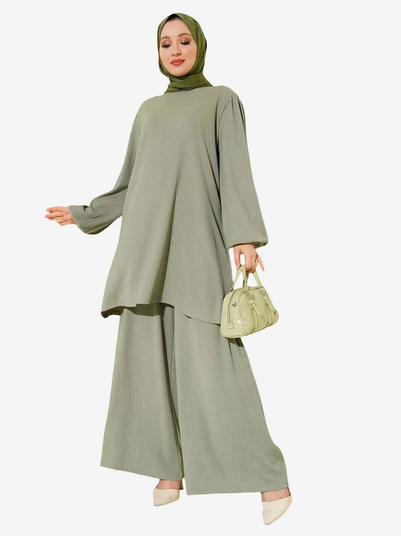 BDART Textured Long Sleeve Tunic and Wide Leg Pants Set