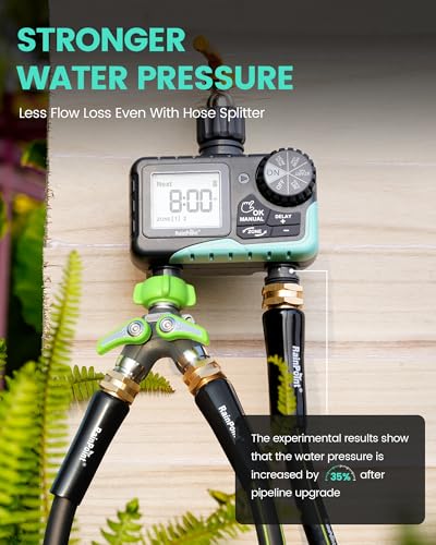 RAINPOINT Sprinkler Timer 2 Outlet, Water Timer for Garden Hose, Programmable Drip Irrigation Timer for Yard Outdoor Watering, Rain Delay/Manual/Automatic System Controller 2.5" LCD, V2, 2023 Release - Image 3