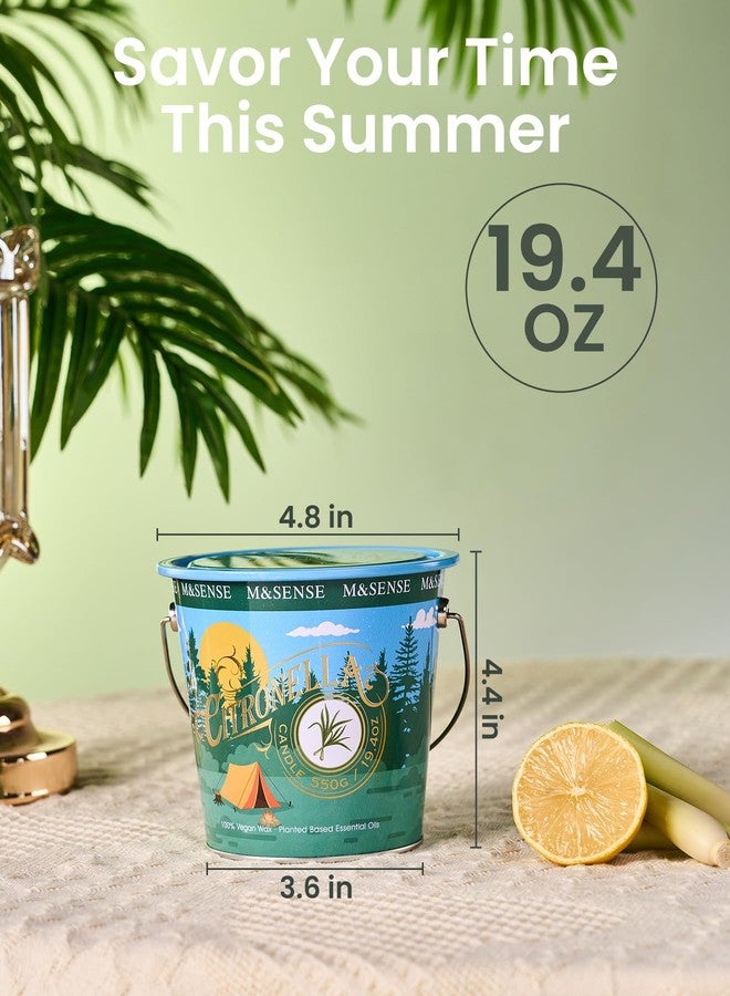 M&SENSE Citronella Candles Outdoor, 120 Hours Burn Natural Citronella Oil Soy Candle for Patio Camping, 19.4oz Large Long Lasting Lemongrass Summer Candles for Indoor Home Scented - Image 5