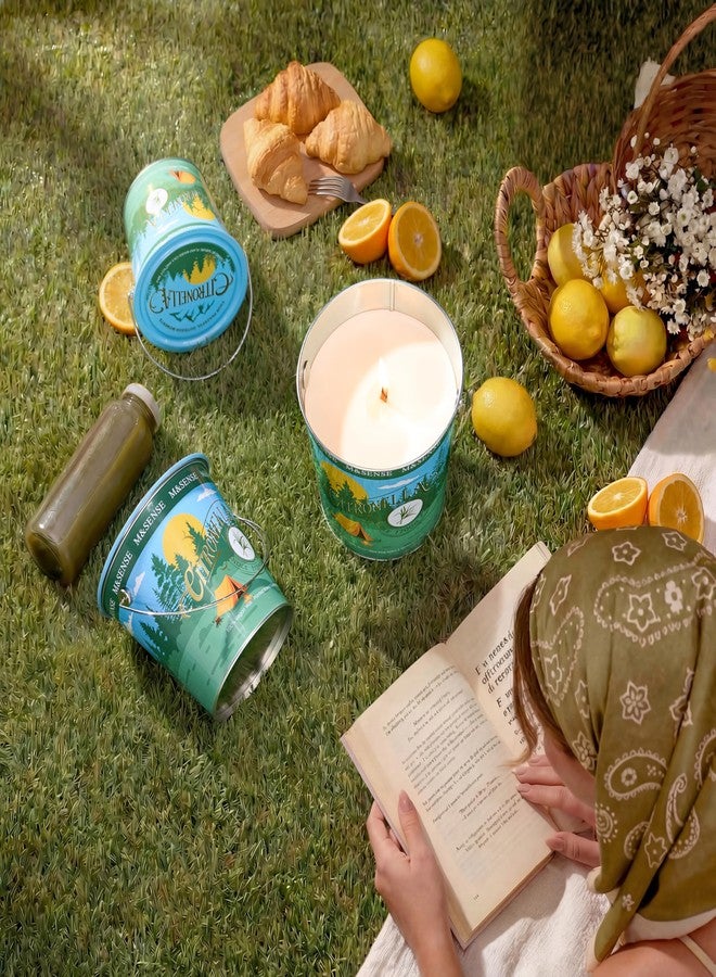 M&SENSE Citronella Candles Outdoor, 120 Hours Burn Natural Citronella Oil Soy Candle for Patio Camping, 19.4oz Large Long Lasting Lemongrass Summer Candles for Indoor Home Scented - Image 2