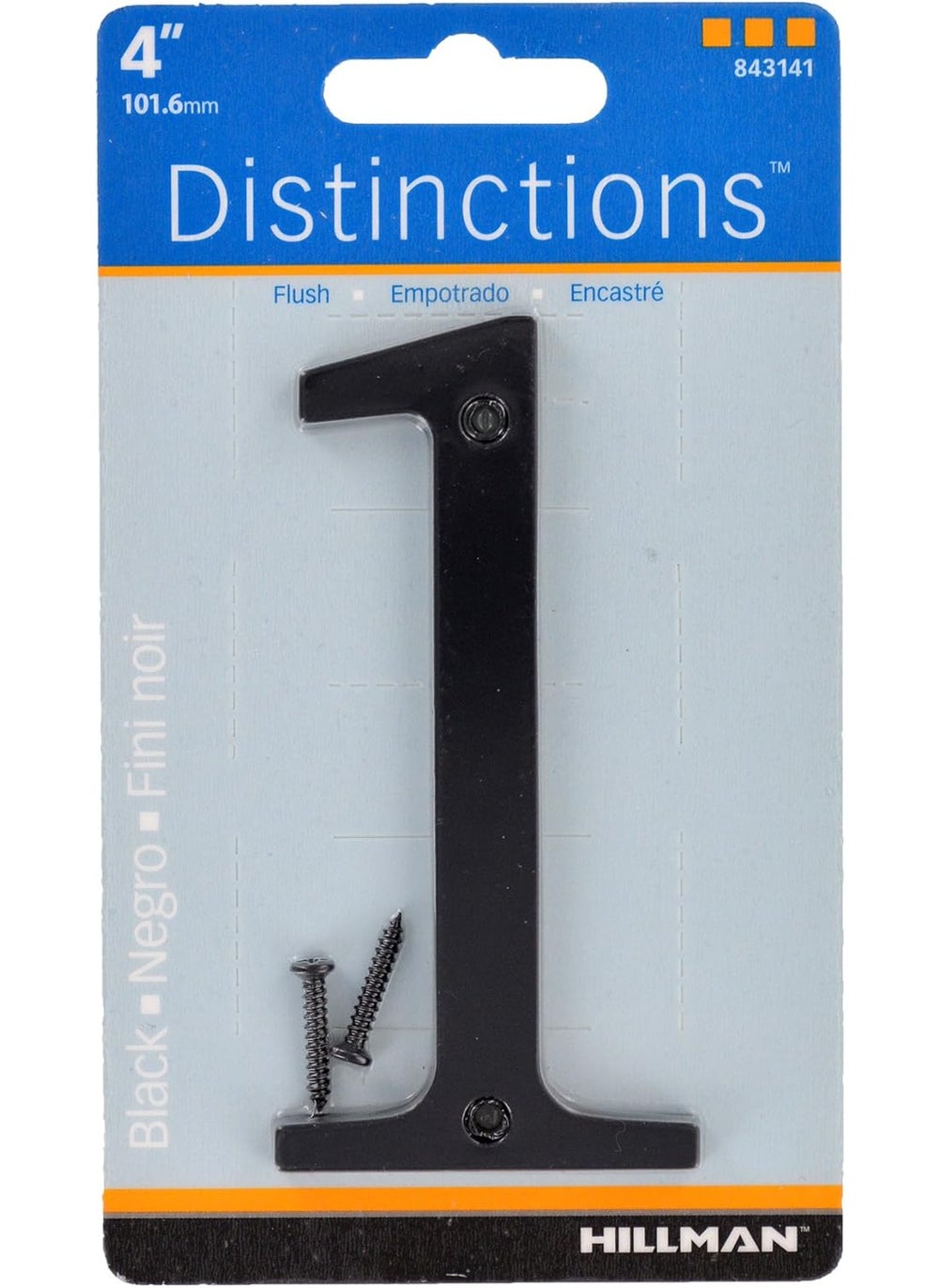 Hillman Distinctions 843141 Black FlushMount 4Inch House Number 1  - Image 2