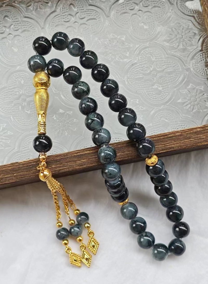 33 Natural Jade Prayer BeadsTasbih/10mm 