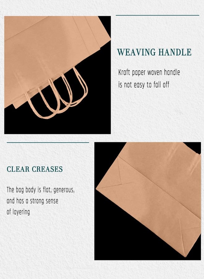 Bakepacker 60-Packwide large size paper bags with Handles Bulk 12.6"x4.3"x10" Brown Party Kraft Shopping Bags - Image 3