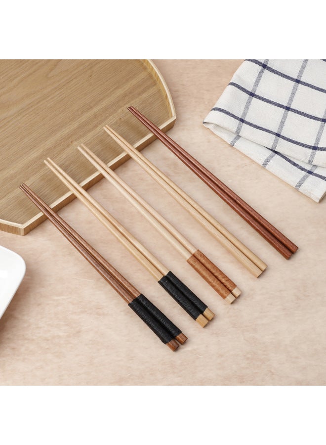 Household Phoebe Solid Wood Winding Chopsticks Hotel Restaurant Chinese Chopsticks Lotus Portable Chopsticks Wooden Tableware Wholesale-Color:No. 2 Lotus Wood 23.5cm - Image 2