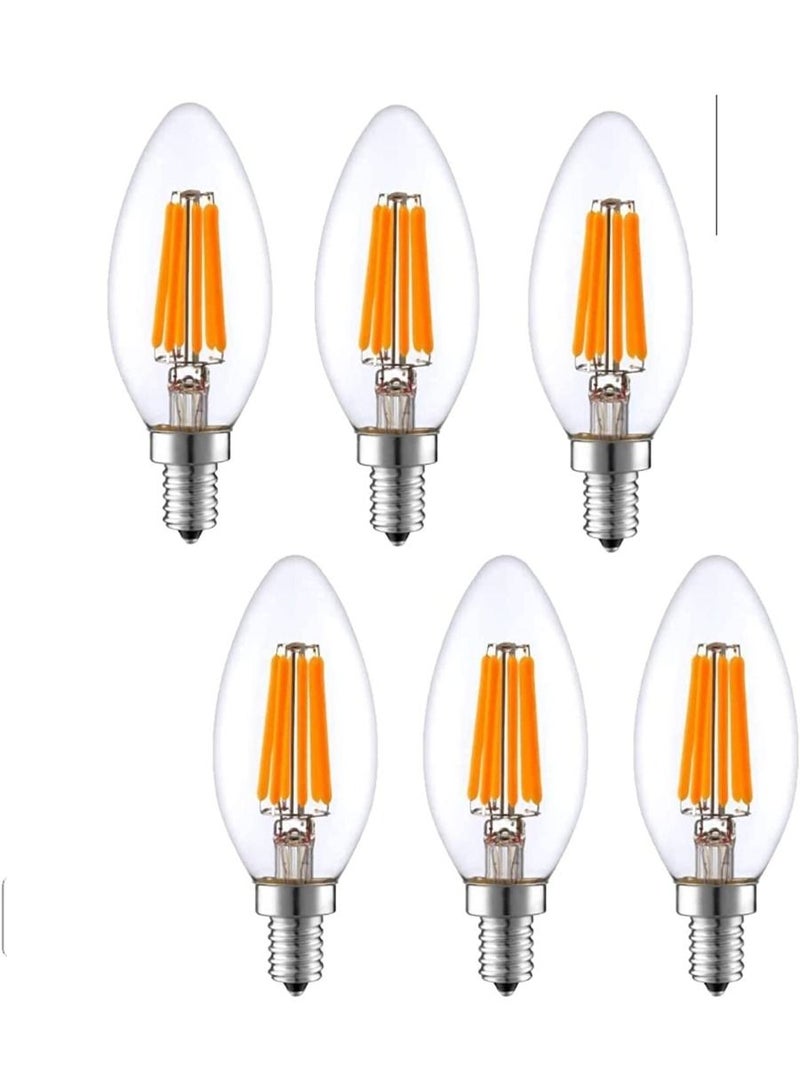 QUESERA Light Accents Indoor Outdoor Dimmable LED Filament Light Bulb Warm White OmnidirectionalCandelabra Base