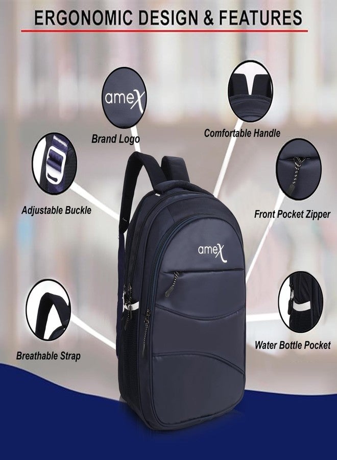 AMEX Laptop Backpack | Sleek and Functional Business Backpack for Laptops up to 15.6 Inches | Multiple Compartments | Durable Construction (Blue) - Image 5