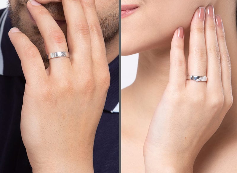 CLARA Pure 925 Sterling Silver Monte Adjustable Couple Band, Promise Rings for Lovers | Gift for Men and Women - Image 4