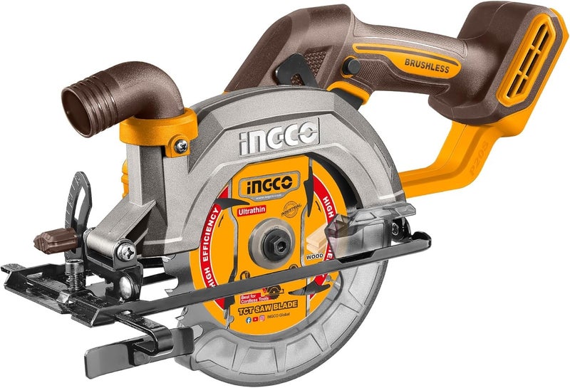 INGCO 20V Cordless Circular Saw (Body Only) 140mm, Brushless Motor, 6300RPM Max. Cutting Depth 50mm (90°) Electric Circular Saw, 20mm Arbor CSLI1402 - Image 1